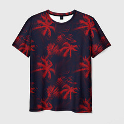 Мужская футболка Palm black red