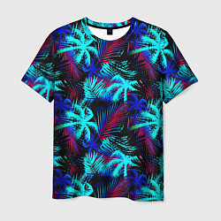 Футболка мужская Palm blue light blue, цвет: 3D-принт