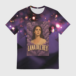 Футболка мужская Lana Del Rey в фиолетовых облаках, цвет: 3D-принт