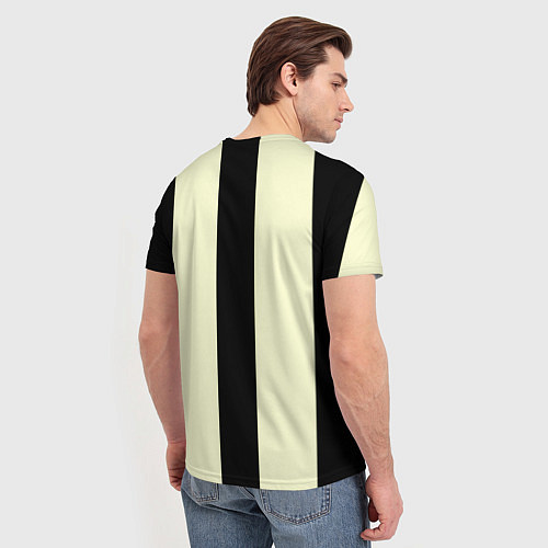 Мужская футболка Color black beige line / 3D-принт – фото 4