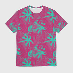 Мужская футболка Palm pink light blue