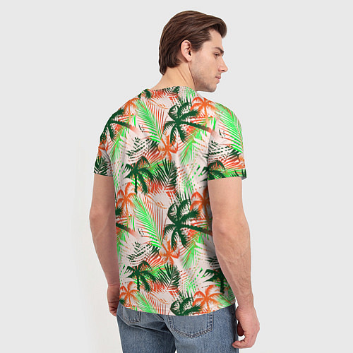 Мужская футболка Palm green pink / 3D-принт – фото 4