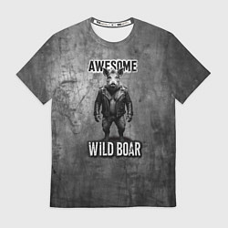 Футболка мужская Awesome wild boar, цвет: 3D-принт