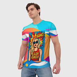Футболка мужская Леди Гага в стиле комиксов, цвет: 3D-принт — фото 2