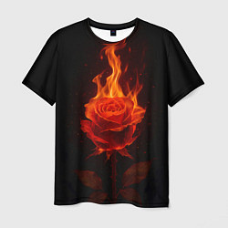 Футболка мужская Flaming rose, цвет: 3D-принт