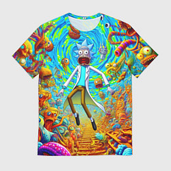 Мужская футболка Кошмарный сон Рика Санчеса - нейроарт фантазия