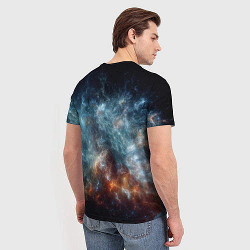 Мужская футболка Космонавт парит в космосе среди звезд / 3D-принт – фото 4