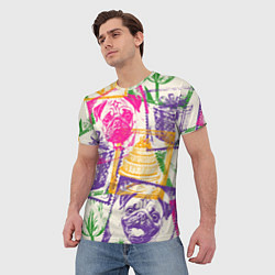 Футболка мужская Мопс и праздник, цвет: 3D-принт — фото 2