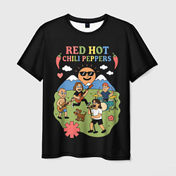 Мужская футболка Red Hot Chili Peppers, мультяшный стиль