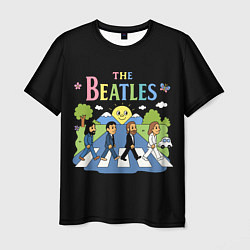 Мужская футболка The Beatles, мультяшный стиль