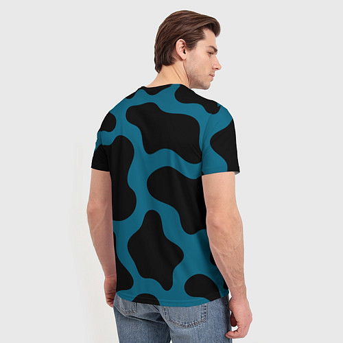 Мужская футболка Синяя коровья расцветка / 3D-принт – фото 4