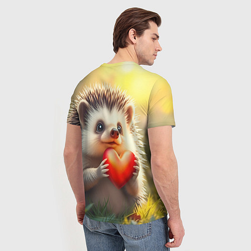 Мужская футболка Милаха ёжик влюблён / 3D-принт – фото 4