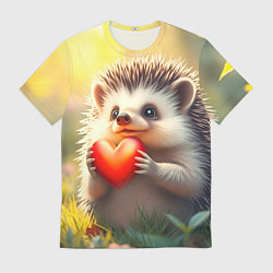 Мужская футболка Милаха ёжик влюблён