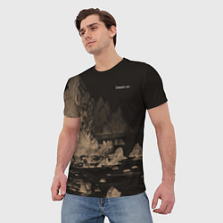 Футболка мужская Dream on тёмно-коричневый, цвет: 3D-принт — фото 2