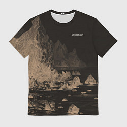 Футболка мужская Dream on тёмно-коричневый, цвет: 3D-принт