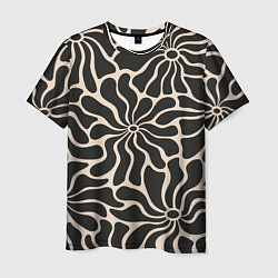 Мужская футболка Цветы black pattern