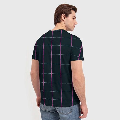 Мужская футболка Color black stripes / 3D-принт – фото 4