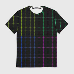 Футболка мужская Color black multicolored stripes, цвет: 3D-принт