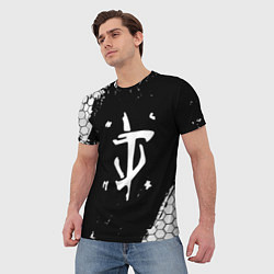 Футболка мужская Doom соты краски, цвет: 3D-принт — фото 2