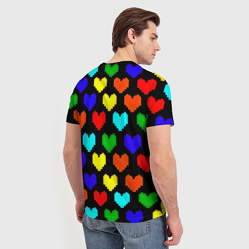 Мужская футболка Doom love pixel pattern / 3D-принт – фото 4