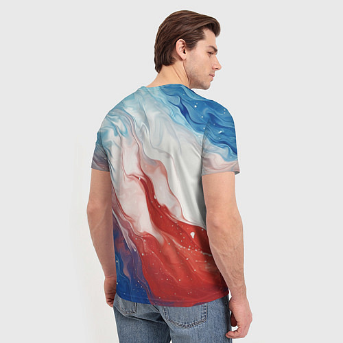 Мужская футболка Лисенок с флагом России / 3D-принт – фото 4