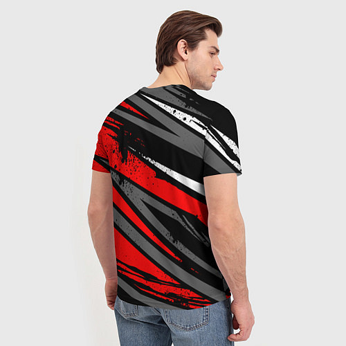 Мужская футболка Umbrella - red lines / 3D-принт – фото 4
