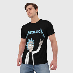 Футболка мужская Metallica и Рик рокер из Рик и Морти, цвет: 3D-принт — фото 2