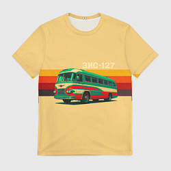 Футболка мужская Ретро автобус ЗИС-127 поп-арт, цвет: 3D-принт