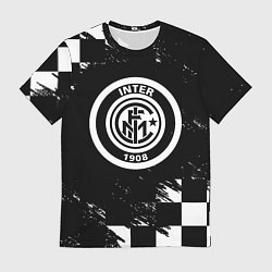 Мужская футболка Inter клетка краски