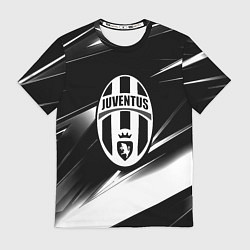 Мужская футболка Juventus geometry stripes black