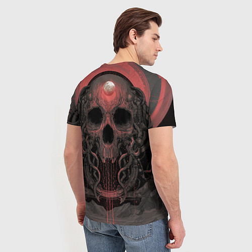 Мужская футболка Металл арт - череп / 3D-принт – фото 4