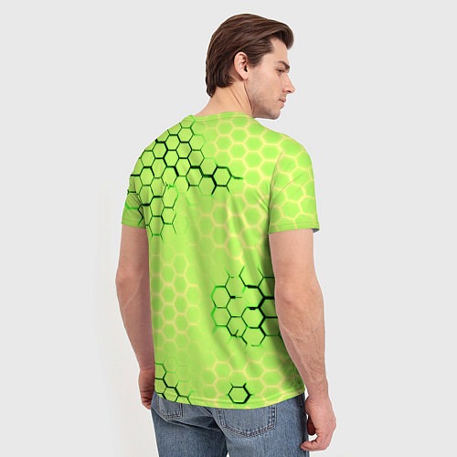 Мужская футболка Ливерпуль кислотные соты / 3D-принт – фото 4