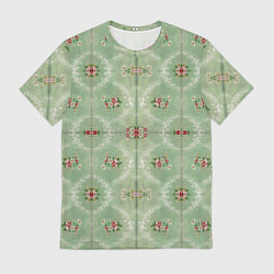 Мужская футболка Обои в цветочек