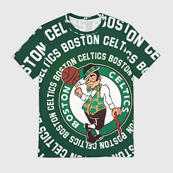 Мужская футболка Бостон Селтикс логотип и надписи