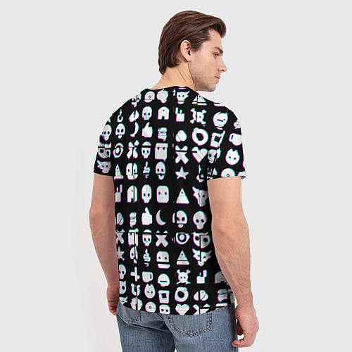 Мужская футболка Любовь смерть и роботы глитч / 3D-принт – фото 4