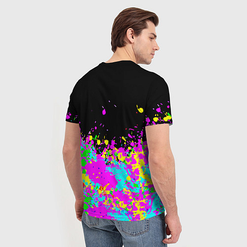 Мужская футболка Ливерпуль неоновые краски текстура / 3D-принт – фото 4