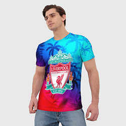 Футболка мужская Liverpool неоновые тропики, цвет: 3D-принт — фото 2