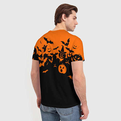 Мужская футболка Хэллоуин тыквы и призраки / 3D-принт – фото 4