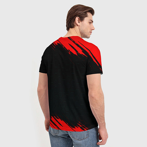 Мужская футболка Атлетико Мадрид красные краски / 3D-принт – фото 4