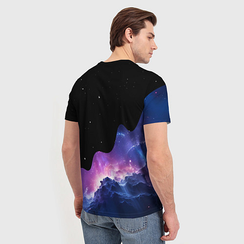 Мужская футболка Потеки космической краски / 3D-принт – фото 4