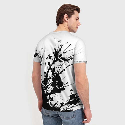 Мужская футболка Чёрная взрывная краска на белом / 3D-принт – фото 4