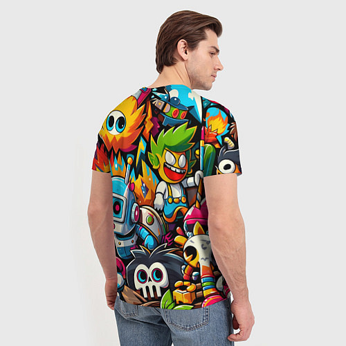 Мужская футболка Дональд Трамп в компании мультяшных персонажей / 3D-принт – фото 4
