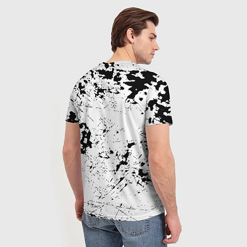 Мужская футболка Borussia черно белые краски / 3D-принт – фото 4