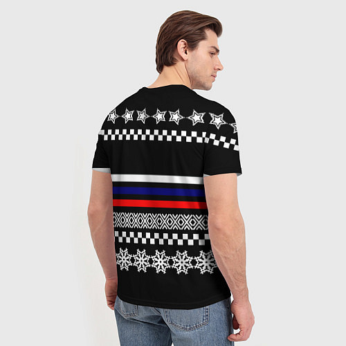Мужская футболка Ливерпуль текстура триколор зима / 3D-принт – фото 4