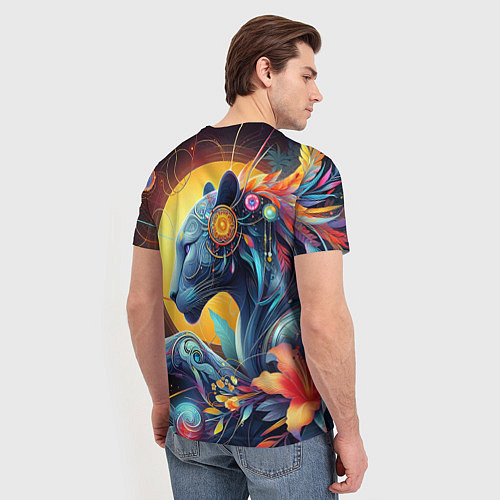 Мужская футболка Сказочная пантера - нейроарт фантазия / 3D-принт – фото 4