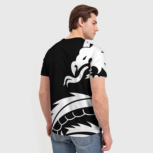 Мужская футболка Borussia дракон белый / 3D-принт – фото 4