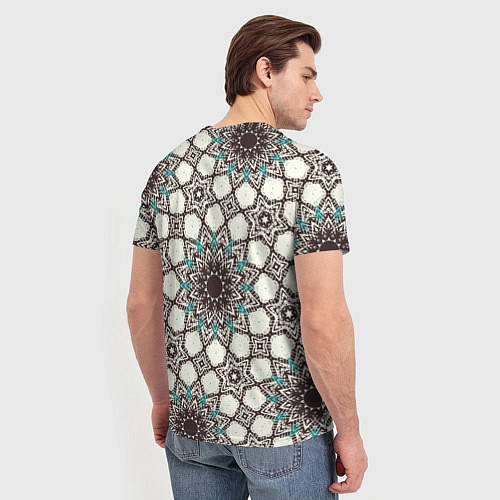 Мужская футболка Калейдоскоп из цветочных звезд / 3D-принт – фото 4