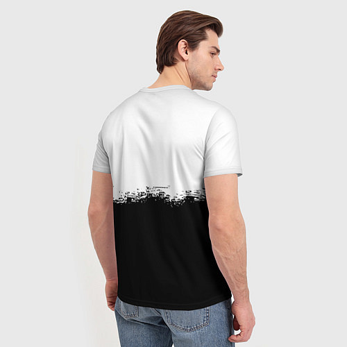 Мужская футболка Liverpool краски черно белые / 3D-принт – фото 4