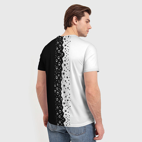 Мужская футболка Лучше вода у друга черно-белый узор / 3D-принт – фото 4