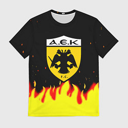 Мужская футболка AEK огненные краски
